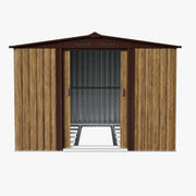 8x10 ft Garden Shed Galvanized Steel Outdoor Utility Shed Backyard Gable Roof