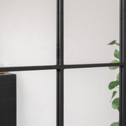 Black Arched Window Wall Mirror - 100cm x 70cm