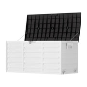 XLARGE Plastic Storage Box Bench Outdoor Garden Cushion Chest Utility Shed Wheel