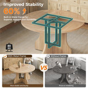 Round Dining Table for 4-6 People 120cm Circle Kitchen Table for Home Kitchen