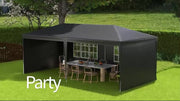 6m x 3m Garden Gazebo Marquee Canopy Party Tent Canopy Patio Dark Grey