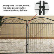 Strong Pet Dog Playpen Garden Enclosure 8 Panel Cat Cage Metal Fence With latch