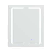 Bathroom Mirror Cabinet 600×700mm with LED Light Demister Shaver Socket Dimmable