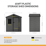 Grey Wood Grain Plastic Garden Shed 6x8 6x6 5x3 Outdoor Tool Bike Storage House