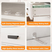 Kitchen Cupboard 180cm Tall Cabinet White 2 Drawers Adjustable Shelf
