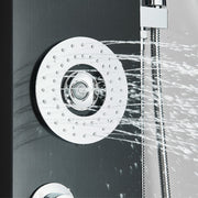 LED Shower Panel Column Tower System Stainless Steel Body Jet Twin Head Rain Set