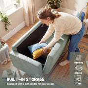 Modern 3 Seater Sofa with Hidden Storage and Rubber Wood Legs