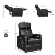 Modern Upholstered Recliner Armchair Sofa Lounge Chair Adjustable Backrest Home