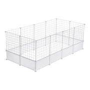 24 Panels DIY Pet Fence Playpen Puppy Dog Cat Animal Cage Metal Outdoor Indoor