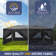 6m x 3m Garden Heavy Duty Pop Up Gazebo Marquee Party Tent Wedding Canopy Black