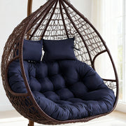 Egg Chair Cushion Double Head Rest Pillow Outdoor Garden Filled Water Resistant