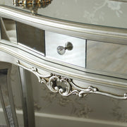 Ornate mirrored half moon console table living room hallway demi lune furniture