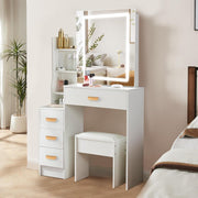 Dressing Table With Drawers Mirror Stool Set Makeup Desk Vanity Table Fytvldrlkj
