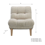 Winslow Beige Fabric Accent Chair Hardwood Legs Living Room Prospera Home