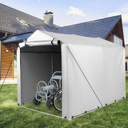 Heavy-Duty Outdoor Storage Shed 218 x 160 CM Portable Garage Silver
