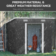 4x8 FT Flat Roof Steel Storage Shed, Pre-drilled Steel Panels, Outdoor Tool Shed