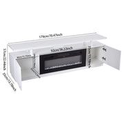 Living Room TV Stand Unit Cabinet with Electric Fireplace 12 Colour LED Lights