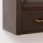 Dark Wood Arched Wall Mounted Cabinet - Kingsley Range