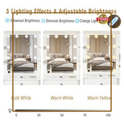 Dressing Table with LED Mirror Shelves Drawers Makeup Vanity Desk Dimmable Light
