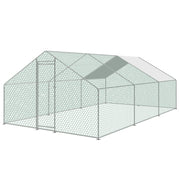 6x3m WALK IN CHICKEN RUN COOP LARGE OUTDOOR PEN METAL DUCK HEN POULTRY CAGE SHED