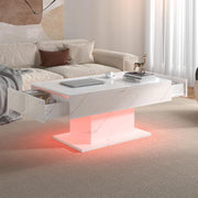High Gloss LED Coffee Table Cocktail Center Table Modern Living Room Rectangle