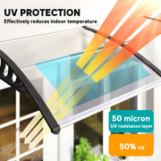 Door Canopy Outdoor Awning Rain Shelter for Window Porch 303x96 Clear