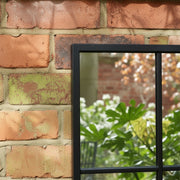 Extra Large black metal framed window style wall mirror paned glass country