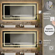 Oversized Bathroom Mirror LED Lighted Wall Mirror with Demister Exclusive Design