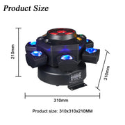 200W RGBW 6 Arms Rotate Laser Light DJ Stage Effect Party Club Gobo Disco Lights