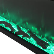 80 inch Electric Fireplace 3 Sided Panoramic Fire Log Standing Insert LED Flames