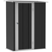 Garden Storage Shed, Sloped Roof, Lockable Door Grey, 142 x 84 x 189cm