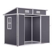 6x4 FT Large Plastic Shed Outdoor Garden Tools Storage House with 2 Door, Window