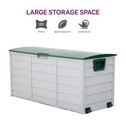 290L Outdoor Garden Storage Box Waterproof Deck Box Patio Cushion Box with Wheel