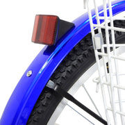 24 Inch Adult Trike Tricycle Foldable 3 Wheel Bike 7-Speed With Basket Blue UK