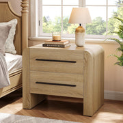Wooden Nightstand with 2 Drawers, 27.55
