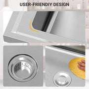 Stainless Steel Utility Sink 304 Bowl Wash Station Kitchen Tone Restaurant Garag
