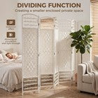 6 Panel Room Divider Folding Privacy Screen with Pine Wood Frame Refurbished