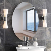 50x70cm Self Adhesive Wall Mounted Bathroom Mirror Plain Frameless Oval Mirrors