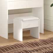 Dressing Table Set Cabinet Drawers Adjust LED Vanity Ample Storage Mirror White