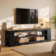 71-Inch Farmhouse Extra Long TV Stand with Storage Shelves for TVs up to 80 Inch