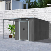 Metal Garden Shed 8 X 6, 8 X 8, 8 X 10 ft Storage Shed House with Extended Roof