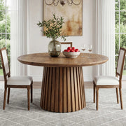 Round Dining Table for 4-6 People,Farmhouse Circle Kitchen Table for Dining Room