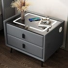 Smart Bedside Table with Light Phone Charging Modern Bedroom Furniture 2 Drawers