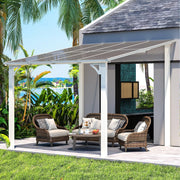 3 x 3m Wall Mounted Pergola Outdoor Aluminium Gazebo Patio Lean to Awning Deck