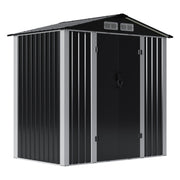 6X4FT Metal Garden Shed Apex Roof Outdoor Tool Storage House with Lockable Doors