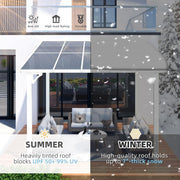 3 x 3m Wall Mounted Pergola Outdoor Aluminium Gazebo Patio Lean to Awning Deck