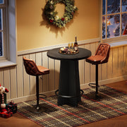 37.4'' Tall Round Bar Table Industrial Wooden Bistro Pub Table for Home Bars