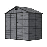 Plastic Sheds Outdoor Garden Shed 8x4FT Wood Grain Utility Tool Storage House