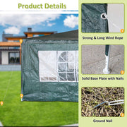 Gazebo PE 3X6M Outdoor Patio Shade Canopy Waterproof 6 Pieces Sidewalls Green