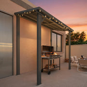 Aluminium Lean to Gazebo Outdoor Metal Harodtop Wall-Mounted Heavy Duty Pergolas